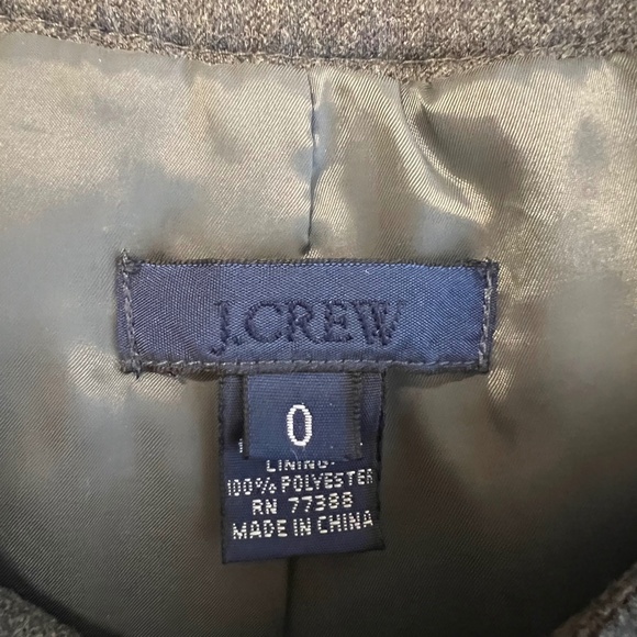 J. Crew Gray 100% Wool Cropped Blazer Jacket Size 0 - Picture 4 of 9